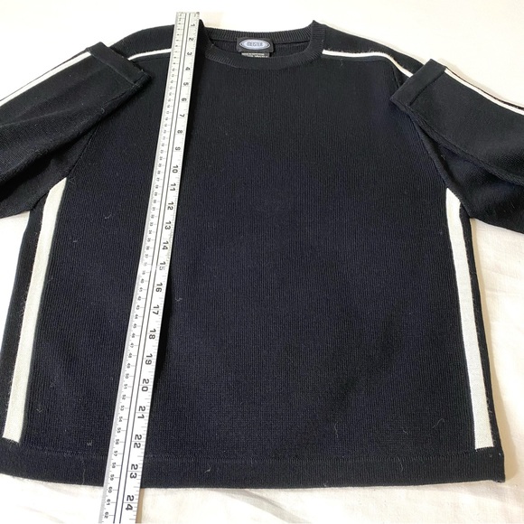 Vintage Meister Sweater Black and White Womens Medium Wool Blend - Picture 3 of 6